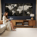 Vintage World Map Wall Art Canvas Print – Framed Large Map