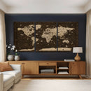 Colorful World Map Canvas Wall Art with Landmarks – Framed by MyGreatCanvas | Canvas Wall Art Prints | Photo Prints & Wall Decor
