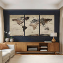 Neutral Watercolor World Map Canvas Wall Art – Framed Earth by MyGreatCanvas | Canvas Wall Art Prints | Photo Prints & Wall Decor