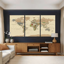 Extra Large World Map Canvas Print – Detailed Map of the by MyGreatCanvas | Canvas Wall Art Prints | Photo Prints & Wall Decor