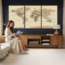 Extra Large World Map Canvas Print – Detailed Map of the