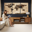 World Map Wall Art Canvas Print