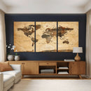 Navy Blue and Gold World Map Canvas Print – Framed Luxury by MyGreatCanvas | Canvas Wall Art Prints | Photo Prints & Wall Decor