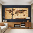 Modern Red and Gray World Map Canvas Print – Framed Wall Art by MyGreatCanvas | Canvas Wall Art Prints | Photo Prints & Wall Decor
