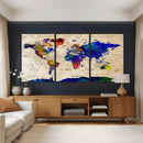Watercolor World Map Canvas Print – Framed Wall Art for by MyGreatCanvas | Canvas Wall Art Prints | Photo Prints & Wall Decor