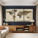 Vintage World Map Canvas Wall Art – Framed Travel Map for by MyGreatCanvas | Canvas Wall Art Prints | Photo Prints & Wall Decor