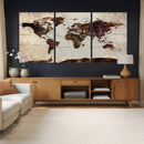 World Map Canvas Triptych – Colorful Global Wall Art for by MyGreatCanvas | Canvas Wall Art Prints | Photo Prints & Wall Decor