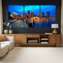 Boston Wall Art Canvas Print, Boston City Downtown Night by MyGreatCanvas | Canvas Wall Art Prints | Photo Prints & Wall Decor