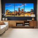 Boston Wall Art Canvas Print, Boston City Downtown Night by MyGreatCanvas | Canvas Wall Art Prints | Photo Prints & Wall Decor