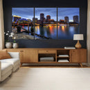 Boston Wall Art Canvas Print, Boston City Downtown Night by MyGreatCanvas | Canvas Wall Art Prints | Photo Prints & Wall Decor