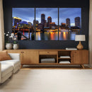 Boston Wall Art Canvas Print, Boston City Downtown Night by MyGreatCanvas | Canvas Wall Art Prints | Photo Prints & Wall Decor