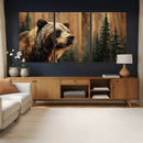 Grizzly Bear Wall Art Canvas Print, Rustic Wildlife Bear by MyGreatCanvas | Canvas Wall Art Prints | Photo Prints & Wall Decor