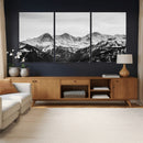 Black and White Mountain Wall Art Canvas Print, Snowy Alpine by MyGreatCanvas | Canvas Wall Art Prints | Photo Prints & Wall Decor