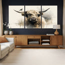 Abstract Highland Cow Wall Art Canvas Print, Rustic Farm by MyGreatCanvas | Canvas Wall Art Prints | Photo Prints & Wall Decor