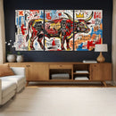 Texas Bull Wall Art Canvas Print, Abstract Graffiti Bull by MyGreatCanvas | Canvas Wall Art Prints | Photo Prints & Wall Decor