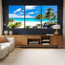 Tropical Beach Wall Art Canvas Print, Palm Tree Ocean by MyGreatCanvas | Canvas Wall Art Prints | Photo Prints & Wall Decor