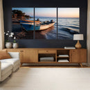 Coastal Fishing Boats Wall Art Canvas Print, Sunset Beach by MyGreatCanvas | Canvas Wall Art Prints | Photo Prints & Wall Decor