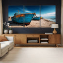 Coastal Fishing Boats Wall Art Canvas Print, Sunset Beach by MyGreatCanvas | Canvas Wall Art Prints | Photo Prints & Wall Decor