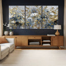 Abstract Floral Wall Art Canvas Print – Gold and Blue by MyGreatCanvas | Canvas Wall Art Prints | Photo Prints & Wall Decor