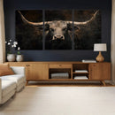 Vintage Longhorn Bull Wall Art Canvas Print – Rustic Western by MyGreatCanvas | Canvas Wall Art Prints | Photo Prints & Wall Decor