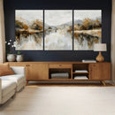 Neutral Abstract Lake Landscape Wall Art Canvas Print by MyGreatCanvas | Canvas Wall Art Prints | Photo Prints & Wall Decor