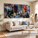 Graffiti Baseball Player Street Art Wall Art Canvas Print