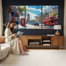 London Street Canvas Wall Art — Big Ben Red Bus Print | Oil by MyGreatCanvas | Canvas Wall Art Prints | Photo Prints & Wall Decor