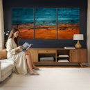 Teal Orange Abstract Wall Art Canvas Print Modern Large by MyGreatCanvas | Canvas Wall Art Prints | Photo Prints & Wall Decor