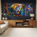 Colorful Heron Wall Art Canvas Print Tropical Bird Abstract by MyGreatCanvas | Canvas Wall Art Prints | Photo Prints & Wall Decor