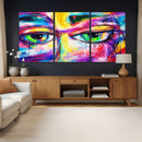Colorful Abstract Face Wall Art Canvas Print – Modern Pop by MyGreatCanvas | Canvas Wall Art Prints | Photo Prints & Wall Decor