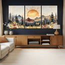 Boho Mountain Landscape Large Wall Art, Horizontal Gold by MyGreatCanvas | Canvas Wall Art Prints | Photo Prints & Wall Decor