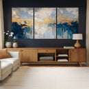 Blue Gold Abstract Large Framed Canvas Wall Art, Modern by MyGreatCanvas | Canvas Wall Art Prints | Photo Prints & Wall Decor