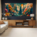 Colorful Japanese Landscape Print: Maximalist Panoramic Wall by MyGreatCanvas | Canvas Wall Art Prints | Photo Prints & Wall Decor