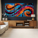 Geometric Abstract Wall Art Canvas Print, Orange Blue by MyGreatCanvas | Canvas Wall Art Prints | Photo Prints & Wall Decor