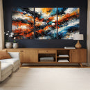 Geometric Abstract Wall Art Canvas Print, Orange Blue by MyGreatCanvas | Canvas Wall Art Prints | Photo Prints & Wall Decor