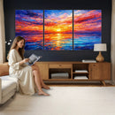 Colorful Knife Ocean Sunset Canvas — Orange Pink Teal by MyGreatCanvas | Canvas Wall Art Prints | Photo Prints & Wall Decor