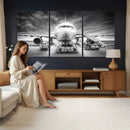 Airplane Wall Art Canvas Print, Black and White Jet Aircraft by MyGreatCanvas | Canvas Wall Art Prints | Photo Prints & Wall Decor