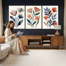 Watercolor Botanical Canvas Wall Art Set, Navy Terracotta by MyGreatCanvas | Canvas Wall Art Prints | Photo Prints & Wall Decor