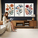 Watercolor Botanical Canvas Wall Art Set, Navy Terracotta by MyGreatCanvas | Canvas Wall Art Prints | Photo Prints & Wall Decor