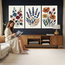 Watercolor Botanical Canvas Wall Art Set, Navy Terracotta by MyGreatCanvas | Canvas Wall Art Prints | Photo Prints & Wall Decor