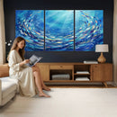 School of Fish Canvas Print | Blue Ocean Underwater Wall Art by MyGreatCanvas | Canvas Wall Art Prints | Photo Prints & Wall Decor
