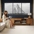 Vintage Sailboat Wall Art Canvas Print, Black and White by MyGreatCanvas | Canvas Wall Art Prints | Photo Prints & Wall Decor