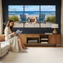 Large Beach Canvas Wall Art Coastal Adirondack Chairs Ocean by MyGreatCanvas | Canvas Wall Art Prints | Photo Prints & Wall Decor