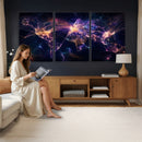 Global Flight Routes Map Canvas Wall Art, Worldwide Aviation Network Print, International Air Travel Wall Decor by MyGreatCanvas | Canvas Wall Art Prints | Photo Prints & Wall Decor