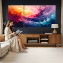 Colorful Abstract Canvas Wall Art Print, Vibrant Popup Color Art Print