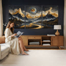 Abstract Mountain Wall Art Canvas Print Modern Landscape Painting Print