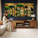 Gustav Klimt Golden Cityscape Wall Art Canvas Print,