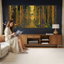 Gustav Klimt Style Forest Canvas Wall Art, Golden Forest Path Floral Art Nouveau Print, Enchanted Woodland Decor by MyGreatCanvas | Canvas Wall Art Prints | Photo Prints & Wall Decor