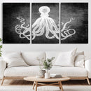 Black White Octopus Wall Art Canvas Print by MyGreatCanvas | Canvas Wall Art Prints | Photo Prints & Wall Decor