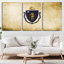 Massachusetts Flag Wall Art Canvas Print